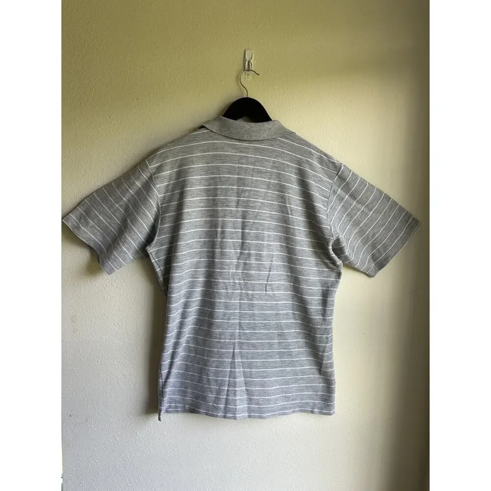 Lacoste Men's XL Gray Polo Shirt Stripe Embroidery Logo